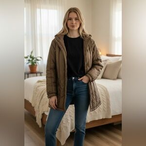 London Fog Weatherwear of Distinction Bronze Puffer Coat Sz 17/18 Reg